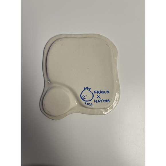 Frank Ceramics Hayom Rosh Hashanah Snack Plate Apple Studio Pottery Judaica Blue - Picture 4 of 4